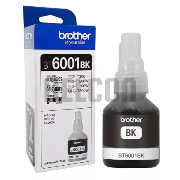 Tinta Brother BT6001BK Negro. Compatible Con Impresoras Brother DCP-T300 / DCP-T500W / DCP-T700W / MFC-T800W / MFC-T900DW. Rendimiento 6.000 Páginas.