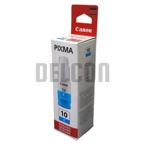 Botella De Tinta Canon GI-10 Cyan, Para Impresoras Canon Pixma G6010 / G6011 / G7010 / GM2010 / GM2011, Rendimiento 7.700 Páginas.