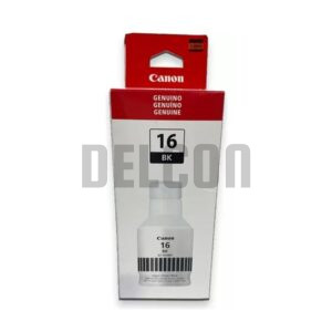 Botella De Tinta Canon GI-16 BK Color Negro, Para Impresoras Canon Maxify GX3010 / GX4010 / GX5010 / GX6010 / GX7010, Rendimiento 21.000 Páginas.