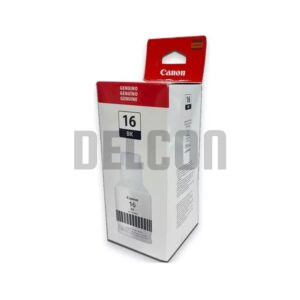 Botella De Tinta Canon GI-16 BK Color Negro, Para Impresoras Canon Maxify GX3010 / GX4010 / GX5010 / GX6010 / GX7010, Rendimiento 21.000 Páginas.