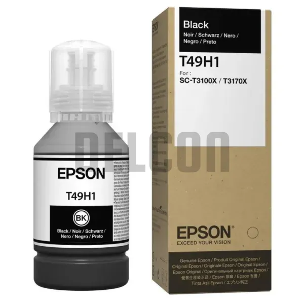 Botella De Tinta Epson T49H100 (T49H1) Color Negro, Compatible Con Impresora e Plotter Epson SureColor SC-T3100X / SC-T3170X, Rendimiento 6.000 Páginas.