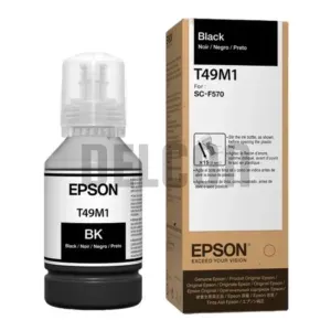 Tinta Epson T49M120 (T49M1) Color Negro, Compatile Con Impresora e Plotter Epson SureColor SC-F170 / SC-F570 / SC-F571, Rendimiento 6.000 Páginas.