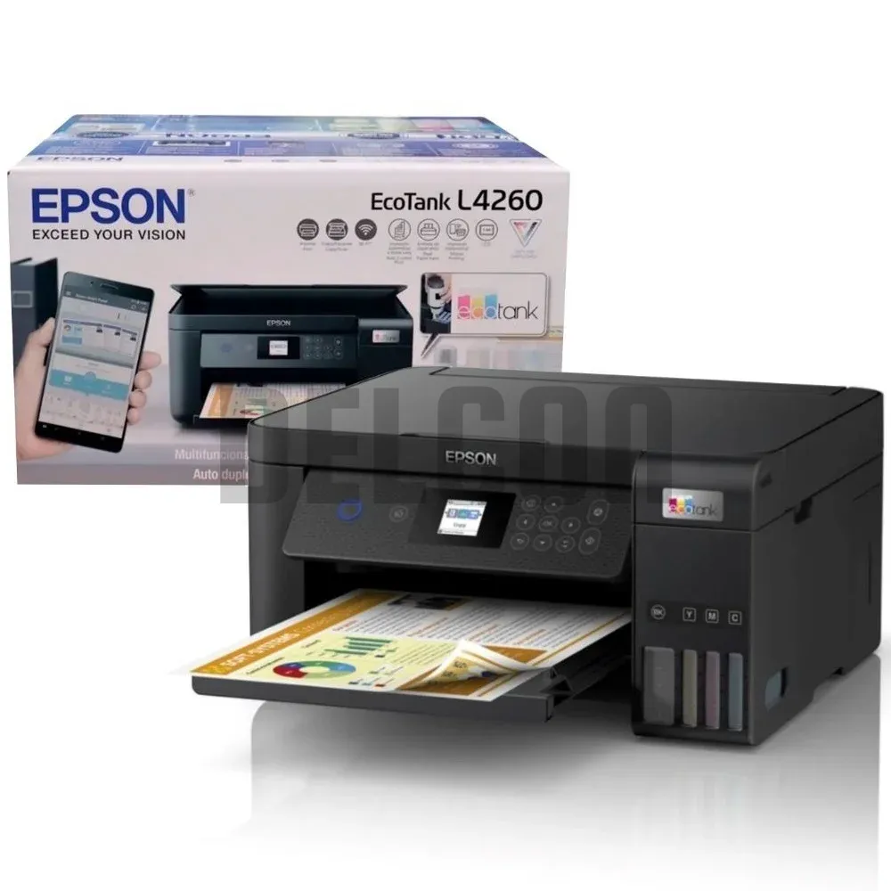 Impresora Multifuncional Epson Ecotank L4260 Wifi Duplex, Imprime/Copia/Escanea, Con Pantalla LCD a Color De 1,44". Peso 5.5 Kilos, Garantía 2 Años.