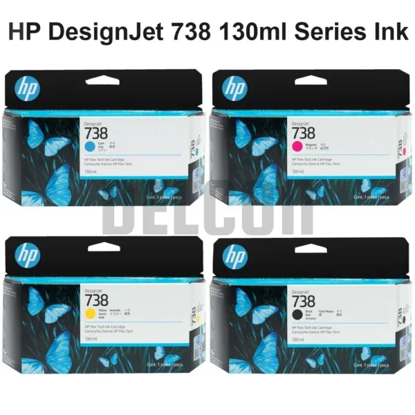 Cartucho De Tintas Hp 738 | 498N4A | 498N5A | 498N6A | 498N7A | Color Negro Cyan Magenta Amarillo, Para Plotter Hp DesignJet T850 / T950 MFP Series,