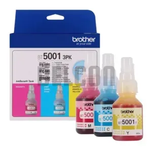 Pack Tintas Brother BT5001 3PK | BT5001C | BT5001M | BT5001Y | Color Cyan Magenta Amarillo. Para Impresoras Brother DCP-T420W-V / DCP-T426W / MFC-T4500DW.