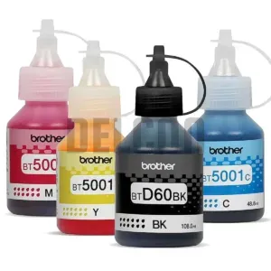 Tinta Brother BTD60BK | BT5001C | BT5001M | BT5001Y Color Negro Cyan Magenta Amarillo. Para Impresora Brother HL-T4000DW / T420W-V / T426W / T4500DW.