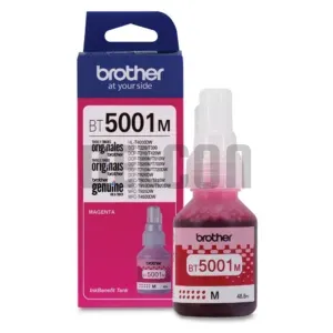 Tinta Brother BT5001M Magenta. Compatible Con Impresoras Brother T420W-V / T426W / T910DW / T920DW / T4500DW. Rendimiento 5.000 Páginas.