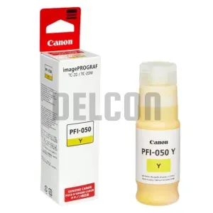 Tinta Canon PFI-050 Y Color Amarillo, Compatible Con Impresora Canon ImagePROGRAF TC-20 / iPF TC-20M, Rendimiento 7.300 Páginas.