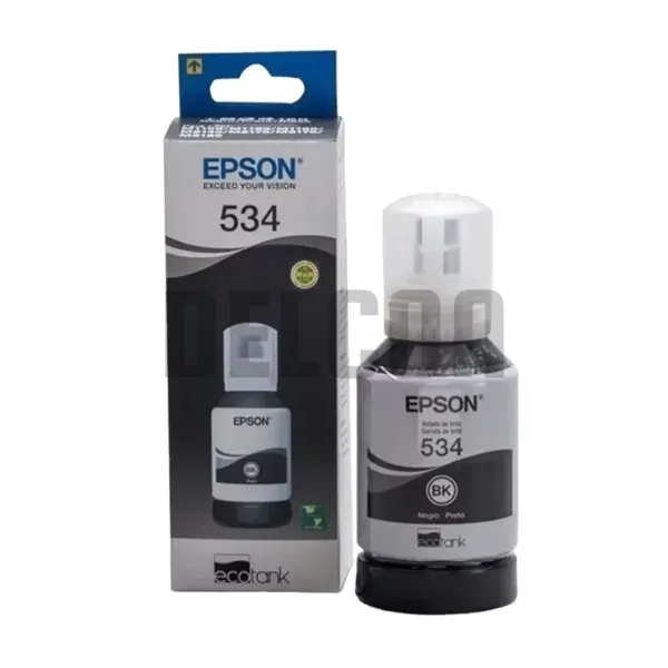 Tinta Epson T534120-AL Negro, Compatible Con Impresoras Epson EcoTank M1100 / M1120 / M1180 / M2140 / M2170 / M3170 / M3180, Rendimiento 6.000 Páginas.