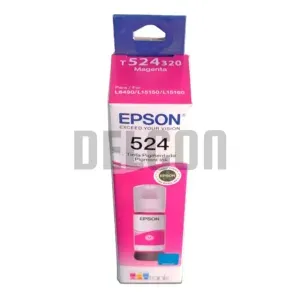 Botella De Tinta Epson T524320-AL [T524] Color Magenta, Compatible Con Impresoras Epson EcoTank L15150 / L15160, Rendimiento 6.000 Páginas.