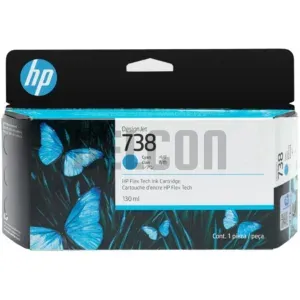 Cartucho De Tinta Hp 498N5A (738) Color Cyan, Para Impresora e Plotter Multifunción Hp DesignJet T850 / T950 MFP Series, Contenido 130 Mililitros.