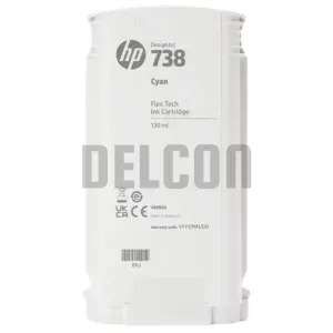 Cartucho De Tinta Hp 498N5A (738) Color Cyan, Para Impresora e Plotter Multifunción Hp DesignJet T850 / T950 MFP Series, Contenido 130 Mililitros.