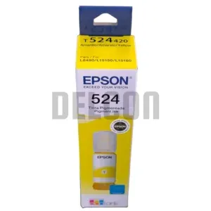 Botella De Tinta Epson T524420-AL [T524] Color Amarillo, Compatible Con Impresoras Epson EcoTank L15150 / L15160, Rendimiento 6.000 Páginas.