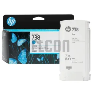 Cartucho De Tinta Hp 498N5A (738) Color Cyan, Para Impresora e Plotter Multifunción Hp DesignJet T850 / T950 MFP Series, Contenido 130 Mililitros.