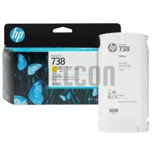 Cartucho De Tinta Hp 498N7A (738) Color Amarillo, Para Impresora e Plotter Multifunción Hp DesignJet T850 / T950 MFP Series, Contenido 130 Mililitros.