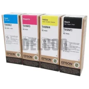 Pack De Tintas Epson T49M1 | T49M2 | T49M3 | T49M4, Para Epson SureColor SC-F170 / SC-F570 / SC-F571, Color Negro Cyan Magenta Amarillo.