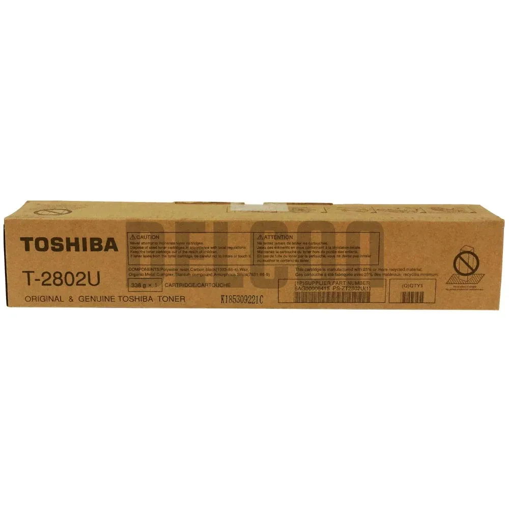 Toner Toshiba T-2802U Black, Compatible Con Impresoras Toshiba E-Studio 2802A / 2802AF / 2802AM, Rendimiento 14.600 Páginas.